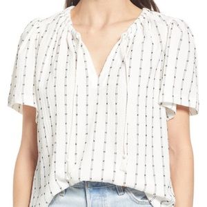 Madewell Black and White Striped Top